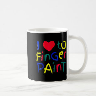 Caneca De Café Eu amo pintura digital com o dedo eu pinto casal f