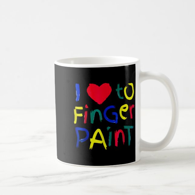 Caneca De Café Eu amo pintura digital com o dedo eu pinto casal f (Direita)
