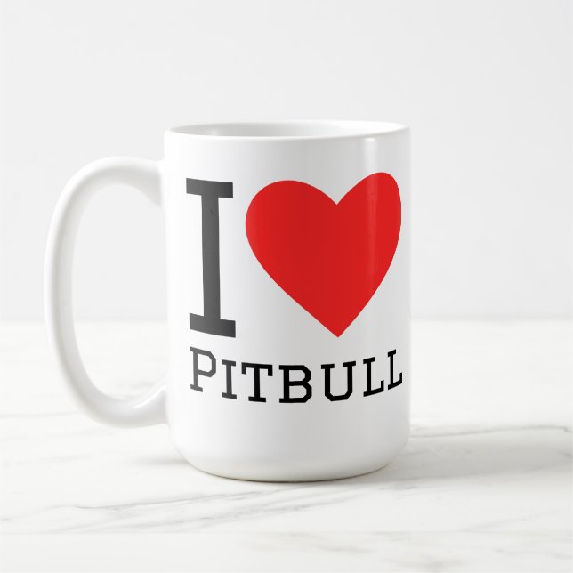 Caneca De Café Eu amo pitbull (Esquerda)