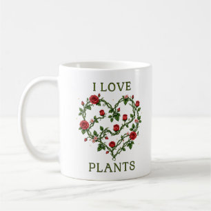 Caneca De Café Eu Amo Plantas – Coração Botânico
