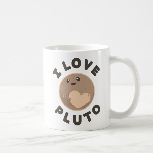 Caneca De Café Eu amo Pluto (Direita)