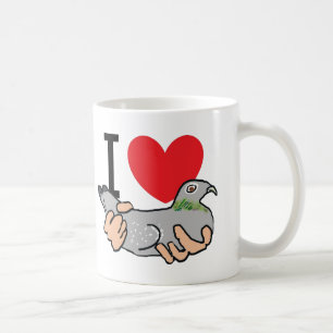 Caneca De Café Eu Amo Pombos