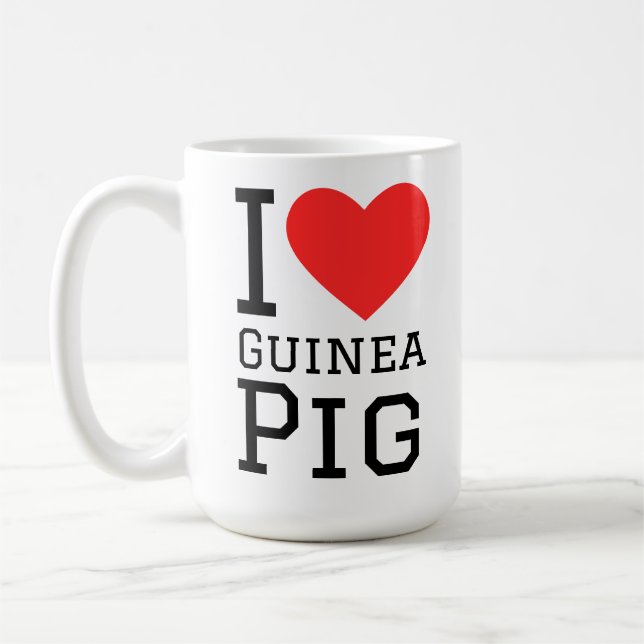 Caneca De Café Eu amo porquinho-da-índia (Esquerda)