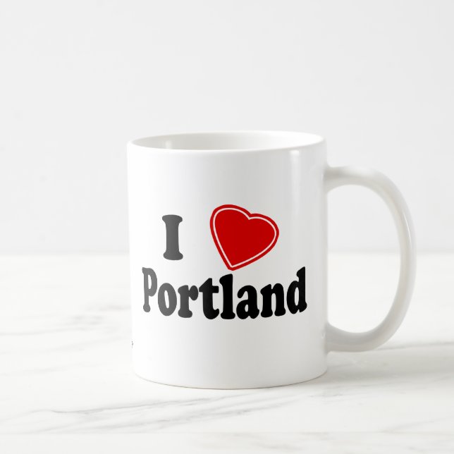 Caneca De Café Eu amo Portland (Direita)