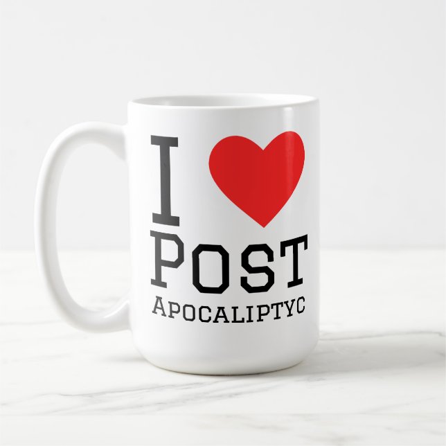 Caneca De Café Eu amo pós-apocalíptico  (Esquerda)