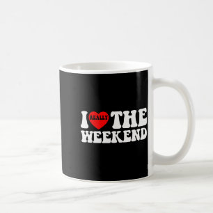 Caneca De Café Eu Amo Presentes de Coração de Fim de Semana Engra