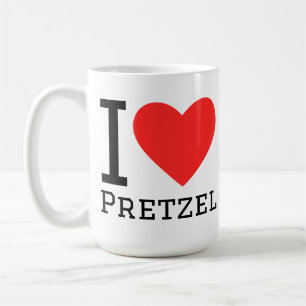 Caneca De Café Eu amo pretzel