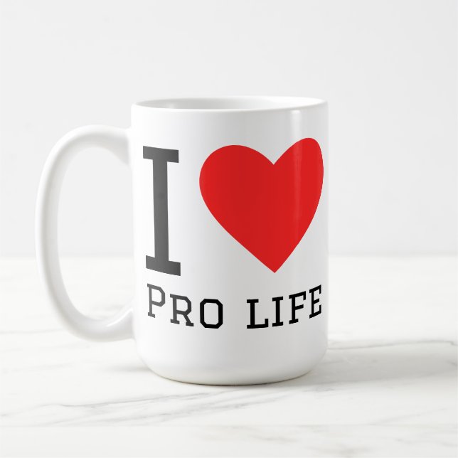 Caneca De Café Eu amo pró-vida  (Esquerda)