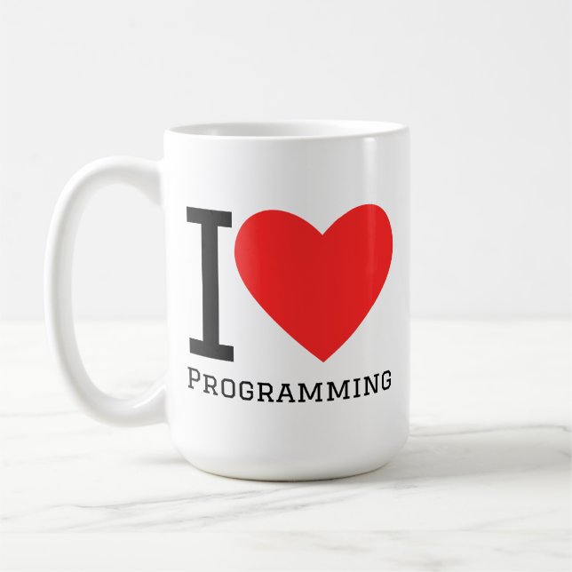 Caneca De Café Eu amo programação (Esquerda)