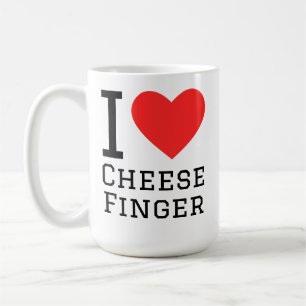 Caneca De Café Eu amo queijo finger