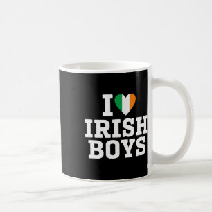 Caneca De Café Eu Amo Rapazes Irlandeses Bandeira da Irlanda Cora