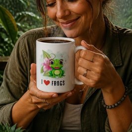 Caneca de Café Eu Amo Rãs