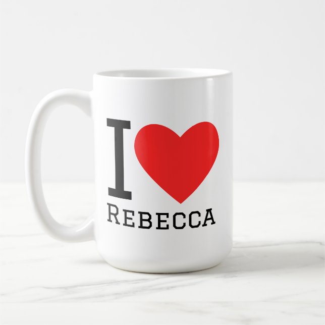 Caneca De Café Eu amo Rebecca (Esquerda)