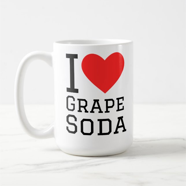 Caneca De Café Eu amo refrigerante de uva (Esquerda)