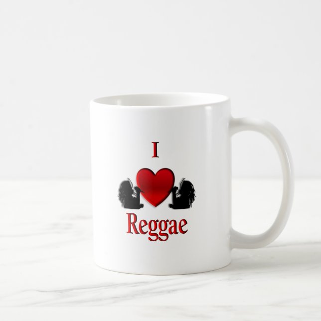 Caneca De Café Eu Amo Reggae (Direita)