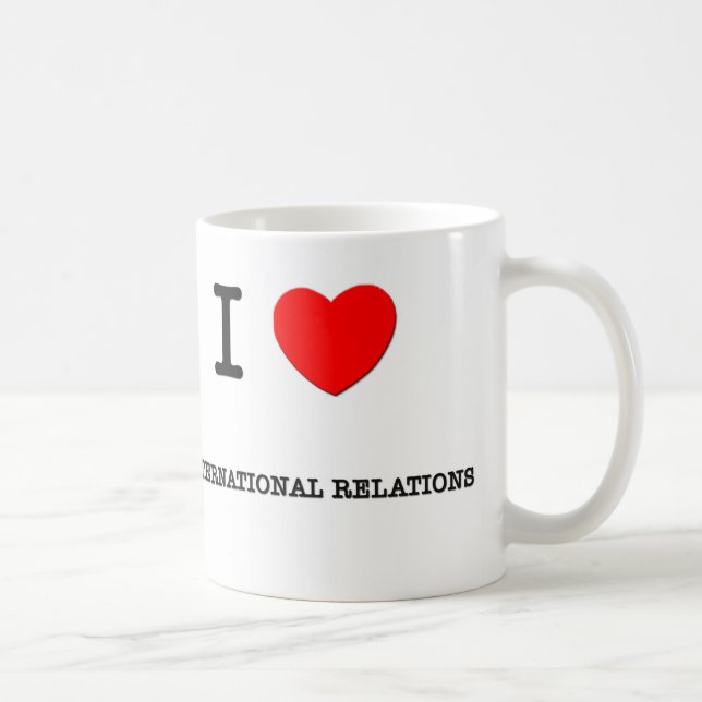 Caneca De Café Eu amo RELAÇÕES INTERNACIONAIS (Direita)