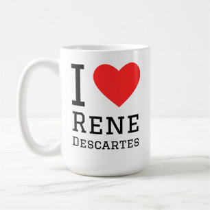 Caneca De Café Eu amo Rene Descartes 