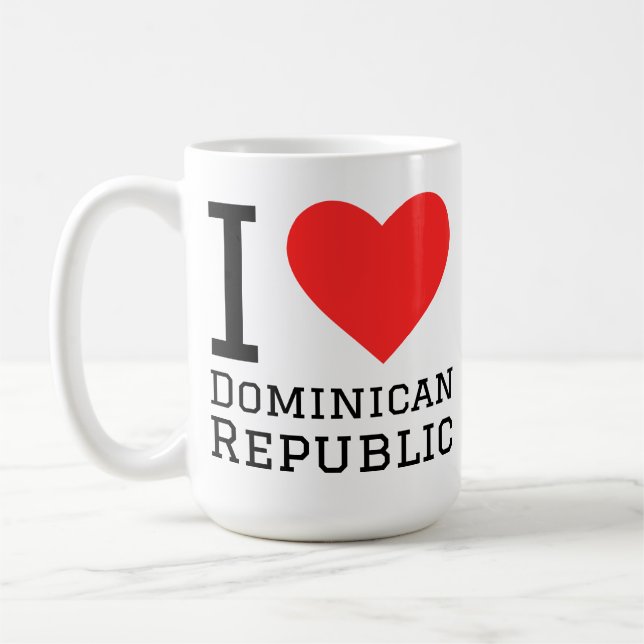 Caneca De Café Eu amo República Dominicana  (Esquerda)