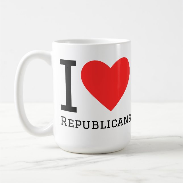 Caneca De Café Eu amo republicanos (Esquerda)