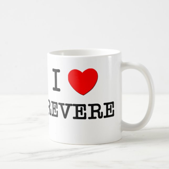 Caneca De Café Eu amo Revere Massachusetts (Direita)