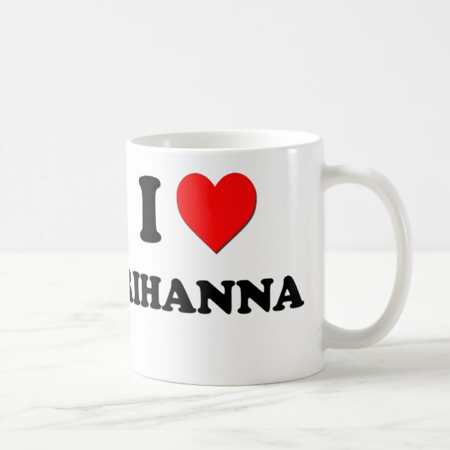 Caneca De Café Eu amo Rihanna (Direita)