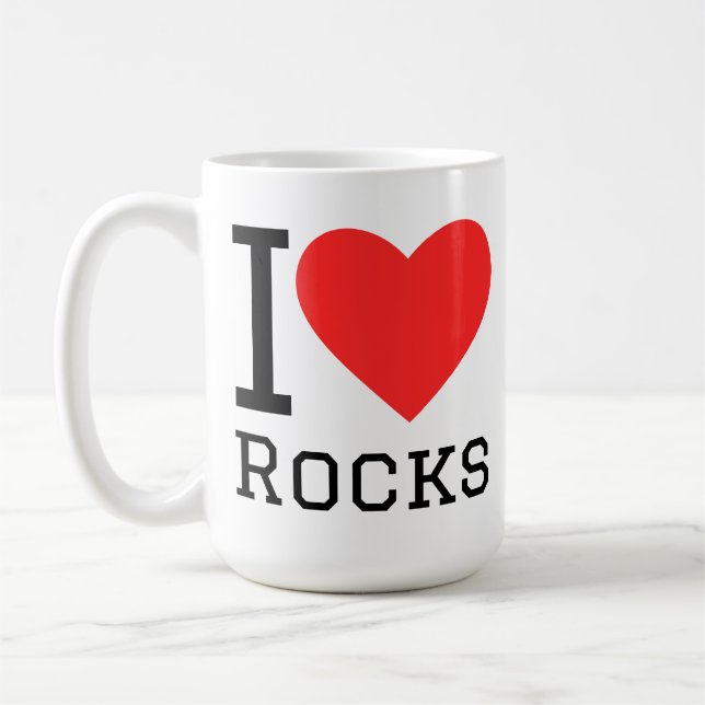 Caneca De Café Eu amo rochas (Esquerda)