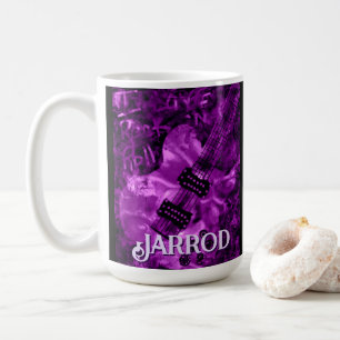 Caneca De Café Eu Amo Rock 'N Roll Guitarra Elétrica Personalizad