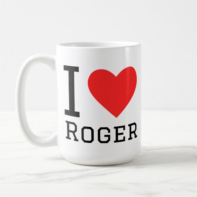 Caneca De Café Eu amo Roger (Esquerda)