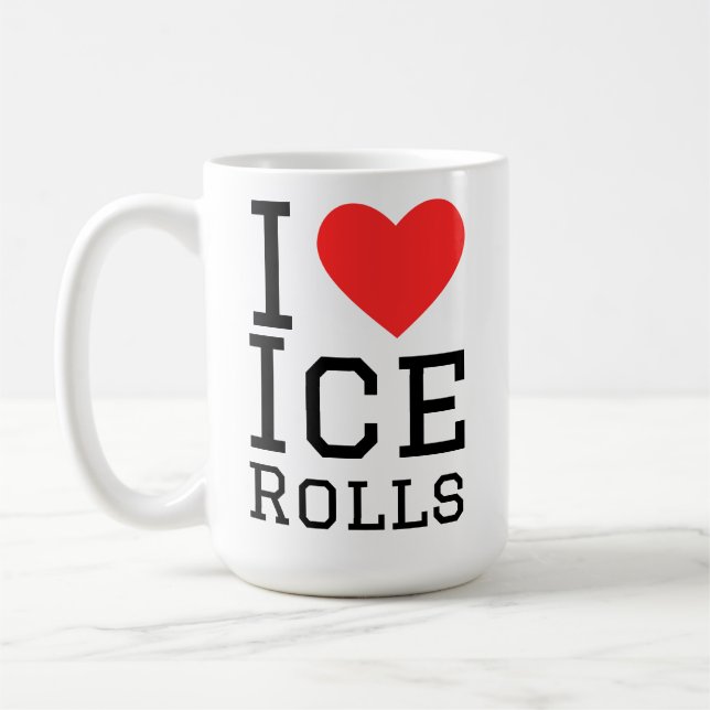 Caneca De Café Eu amo rolos de gelo (Esquerda)