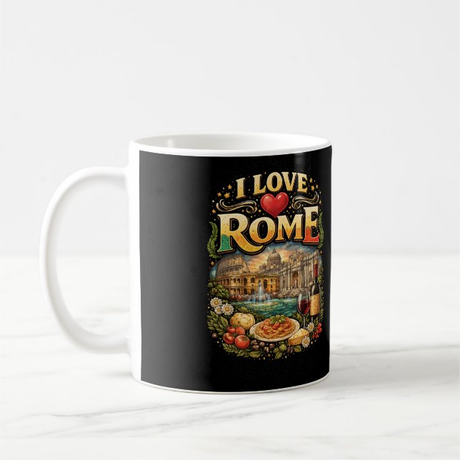 Caneca De Café Eu Amo Roma (Esquerda)