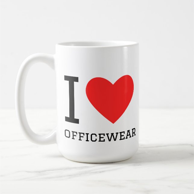 Caneca De Café Eu amo roupas de escritório (Esquerda)