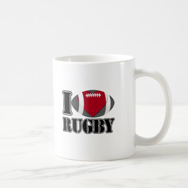 Caneca De Café Eu Amo Rugby. (Direita)