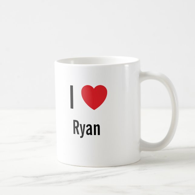 Caneca De Café Eu amo Ryan (Direita)