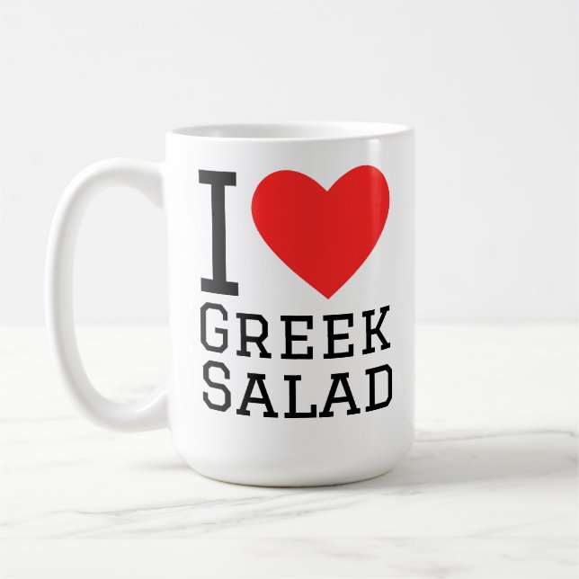 Caneca De Café Eu amo salada grega (Esquerda)