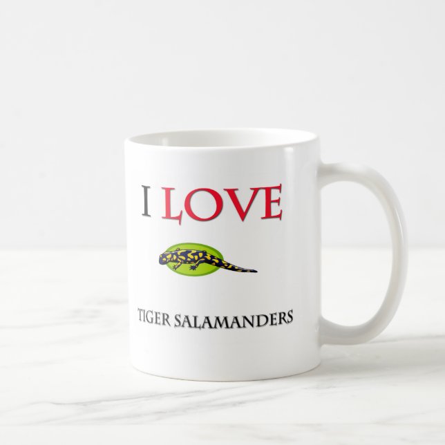 Caneca De Café Eu amo salamandras de tigre (Direita)