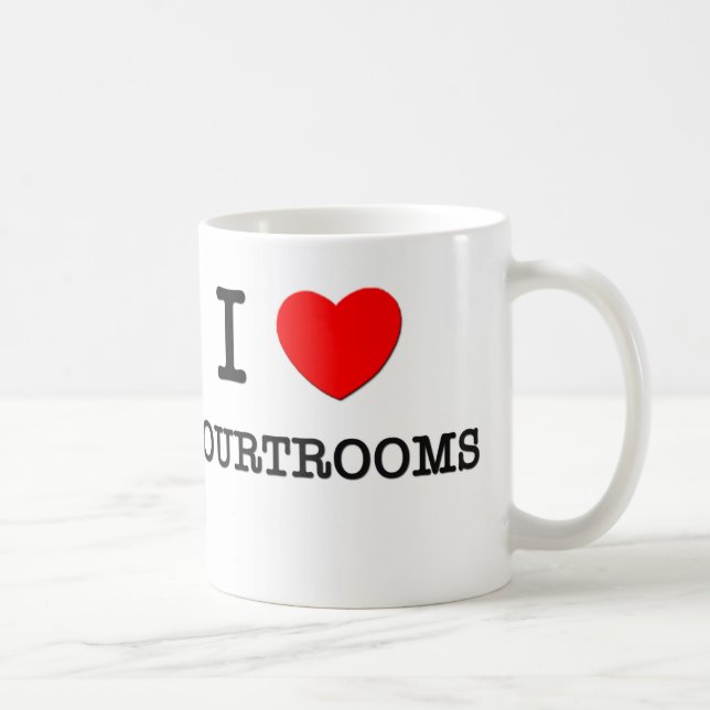 Caneca De Café Eu amo salas do tribunal (Direita)