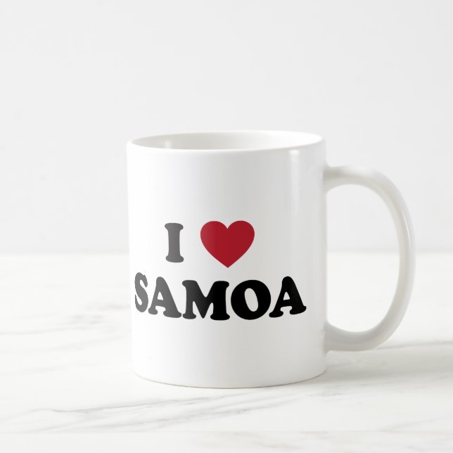 Caneca De Café Eu amo Samoa (Direita)