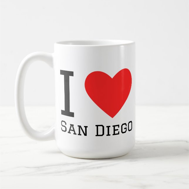 Caneca De Café Eu amo San Diego  (Esquerda)