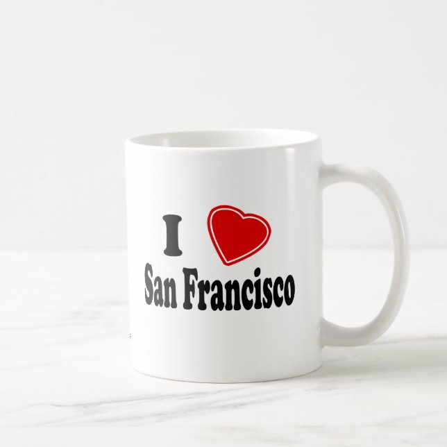 Caneca De Café Eu amo San Francisco (Direita)