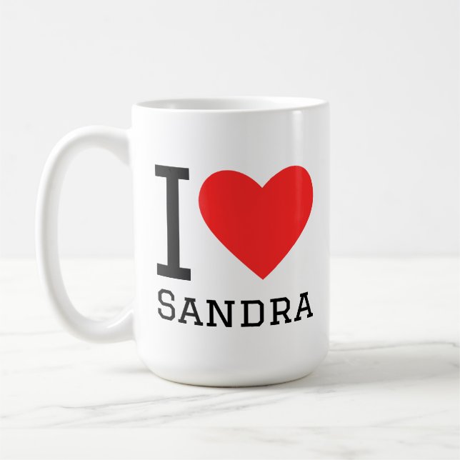 Caneca De Café Eu amo Sandra (Esquerda)