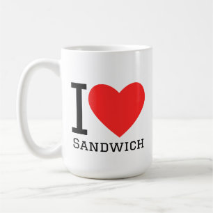Caneca De Café Eu amo sanduíche