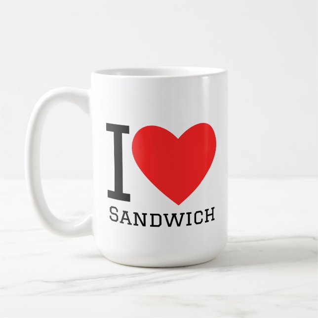 Caneca De Café Eu amo sanduíche (Esquerda)
