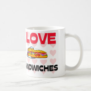 Caneca De Café Eu amo sanduíches