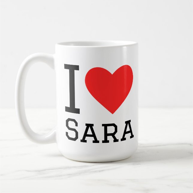 Caneca De Café Eu amo Sara (Esquerda)