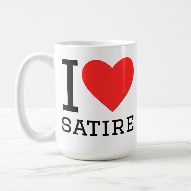 Caneca De Café Eu amo sátira (Esquerda)