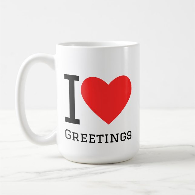 Caneca De Café Eu amo saudação (Esquerda)