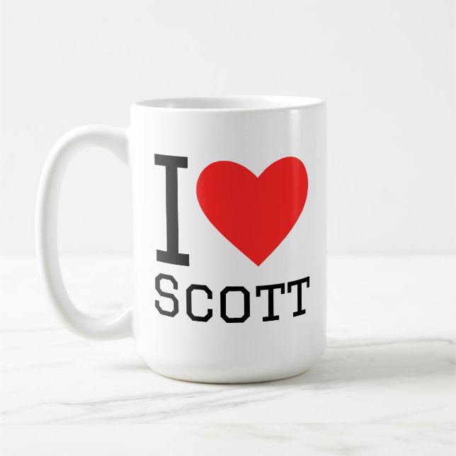 Caneca De Café Eu amo Scott (Esquerda)