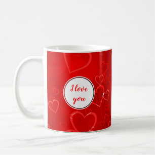 Caneca De Café Eu Amo Seu Padrão De Coração Dia de os namorado