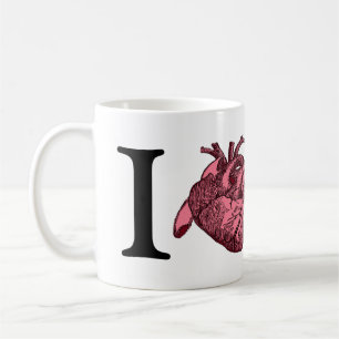 Caneca De Café Eu amo SF com coração anatomicamente correto