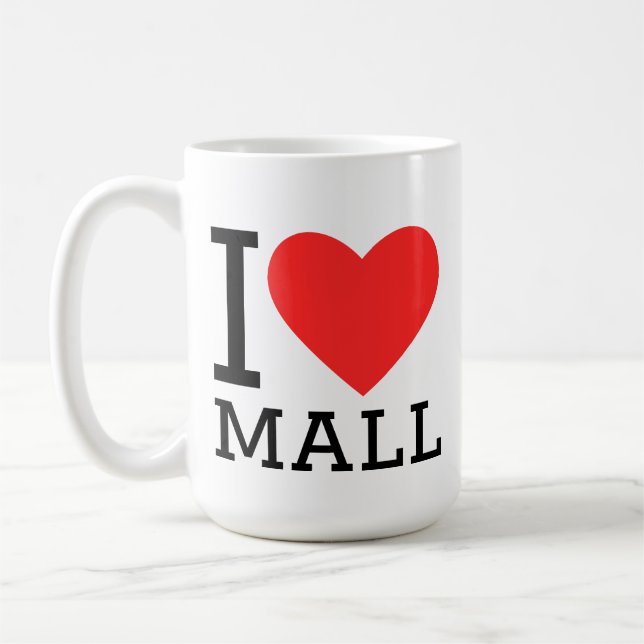 Caneca De Café Eu amo shopping (Esquerda)